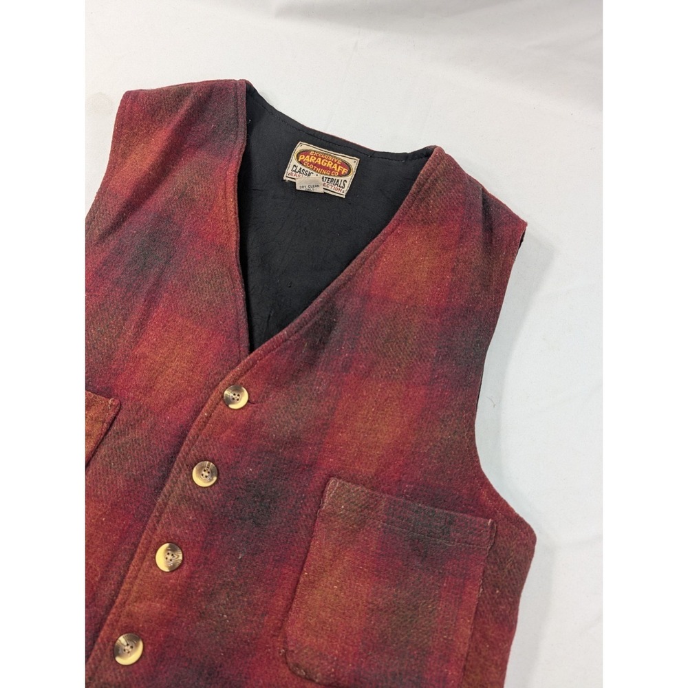 Vintage Paragraff Vest  Large Multicolor Striped Boho Lined India 90s Wool Blend